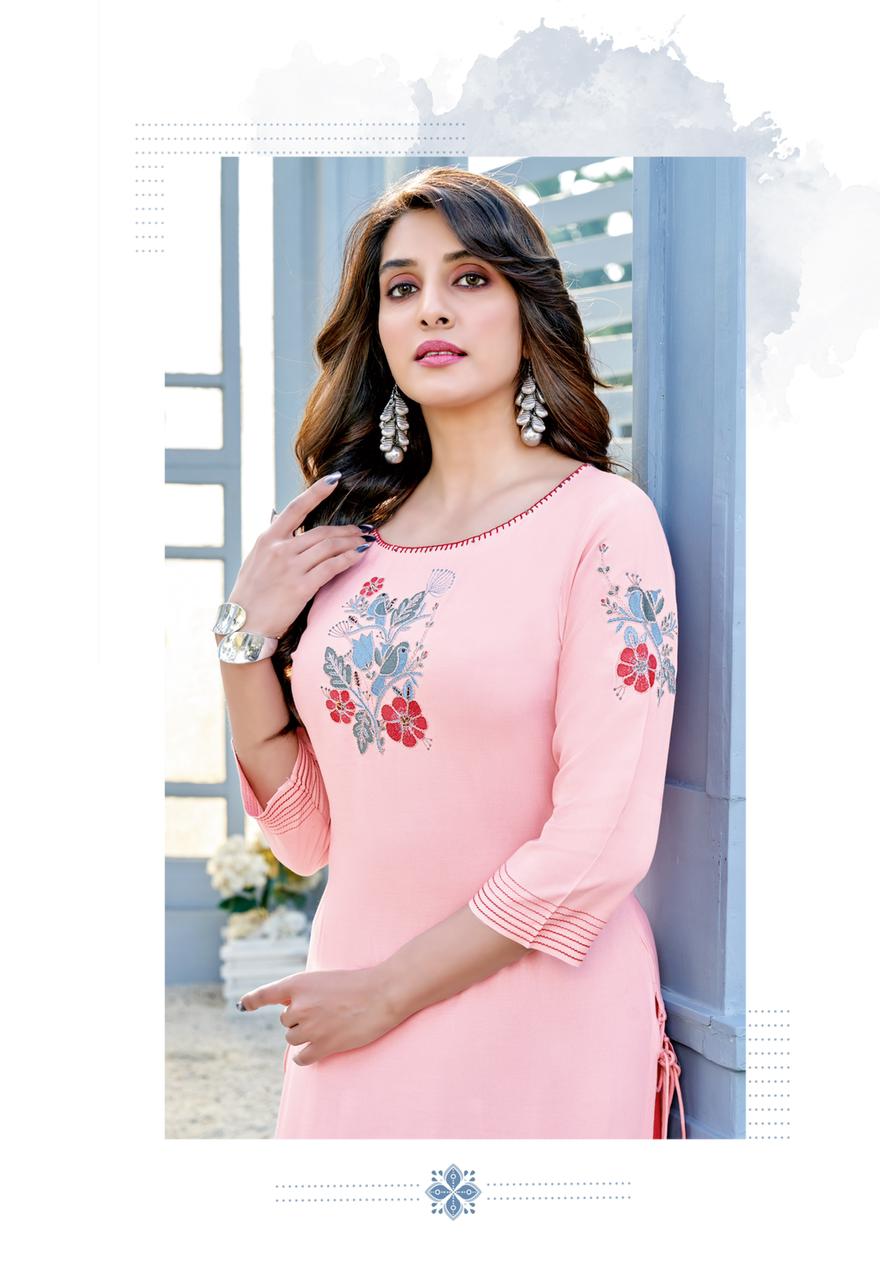 Wooglee Sunshine New Designer Ethnic Wear Kurti With Bottom Collection